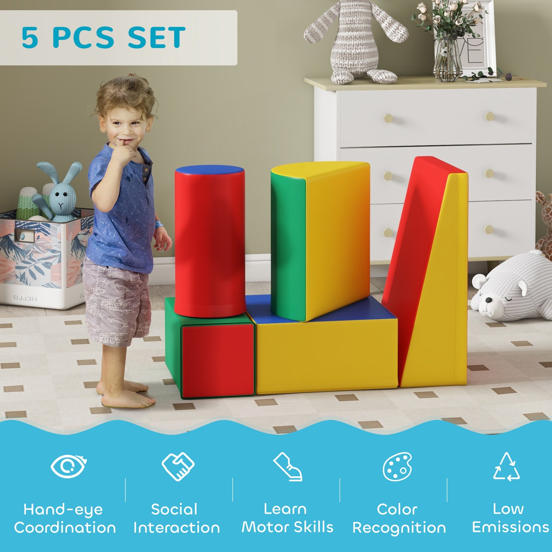 Soozier 5 Piece Climb and Crawl Activity Play Set, Assorted