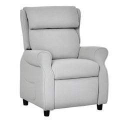 Qaba Kids Recliner Chair Children Sofa Angle Adjustable Single Lounger Armchair Gaming Chair with Footrest 2 Side Pockets for 3-5 Years, Light Grey