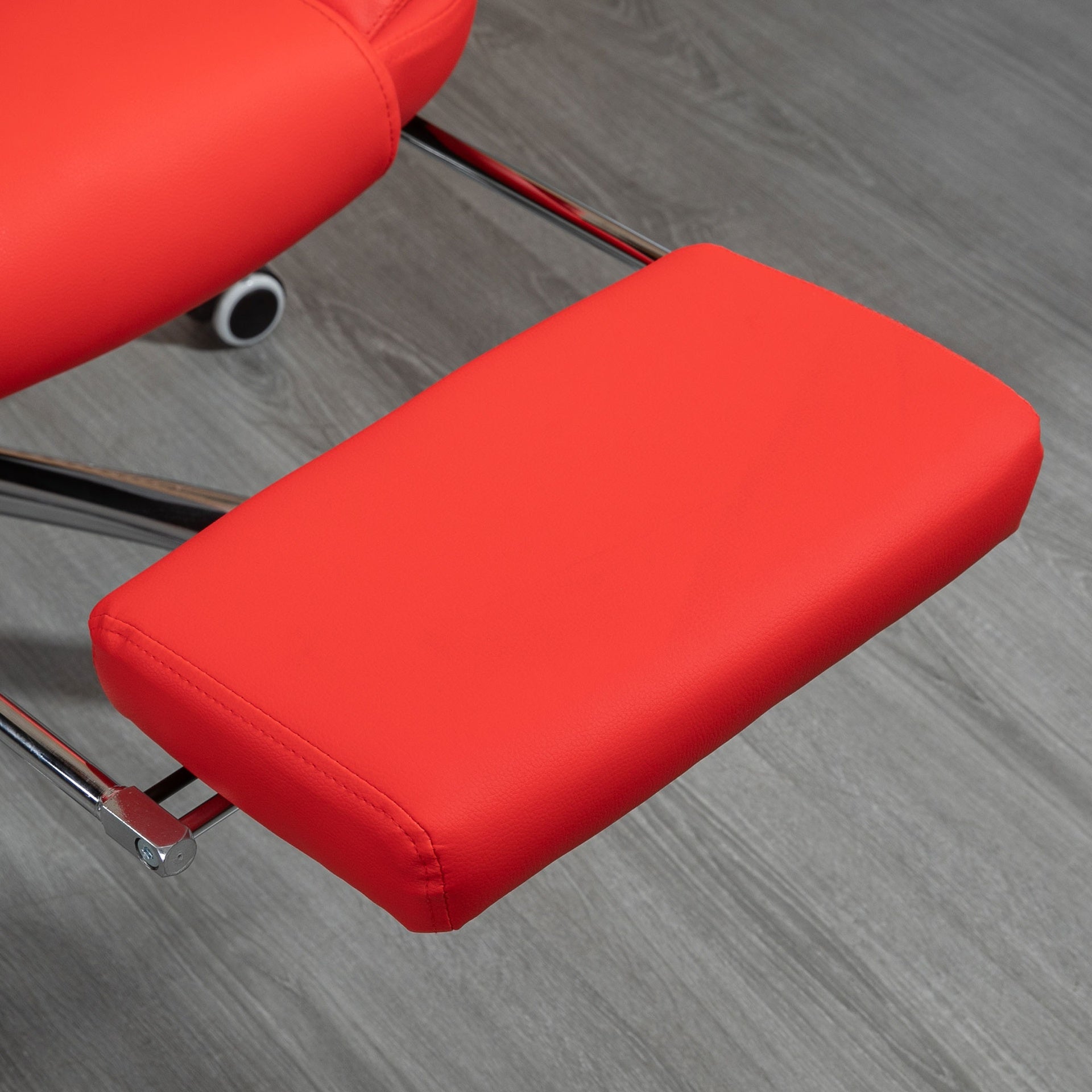 HOMCOM Executive Office Chair, High Back Reclining Computer Chair with Footrest and Armrest, Red