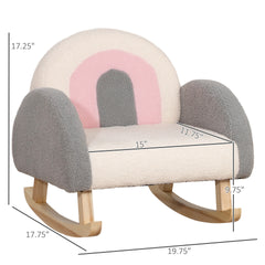 Qaba Kids Sofa, Rocking Toddler Sofa Chair, Gift for 18-36 Months, Gray
