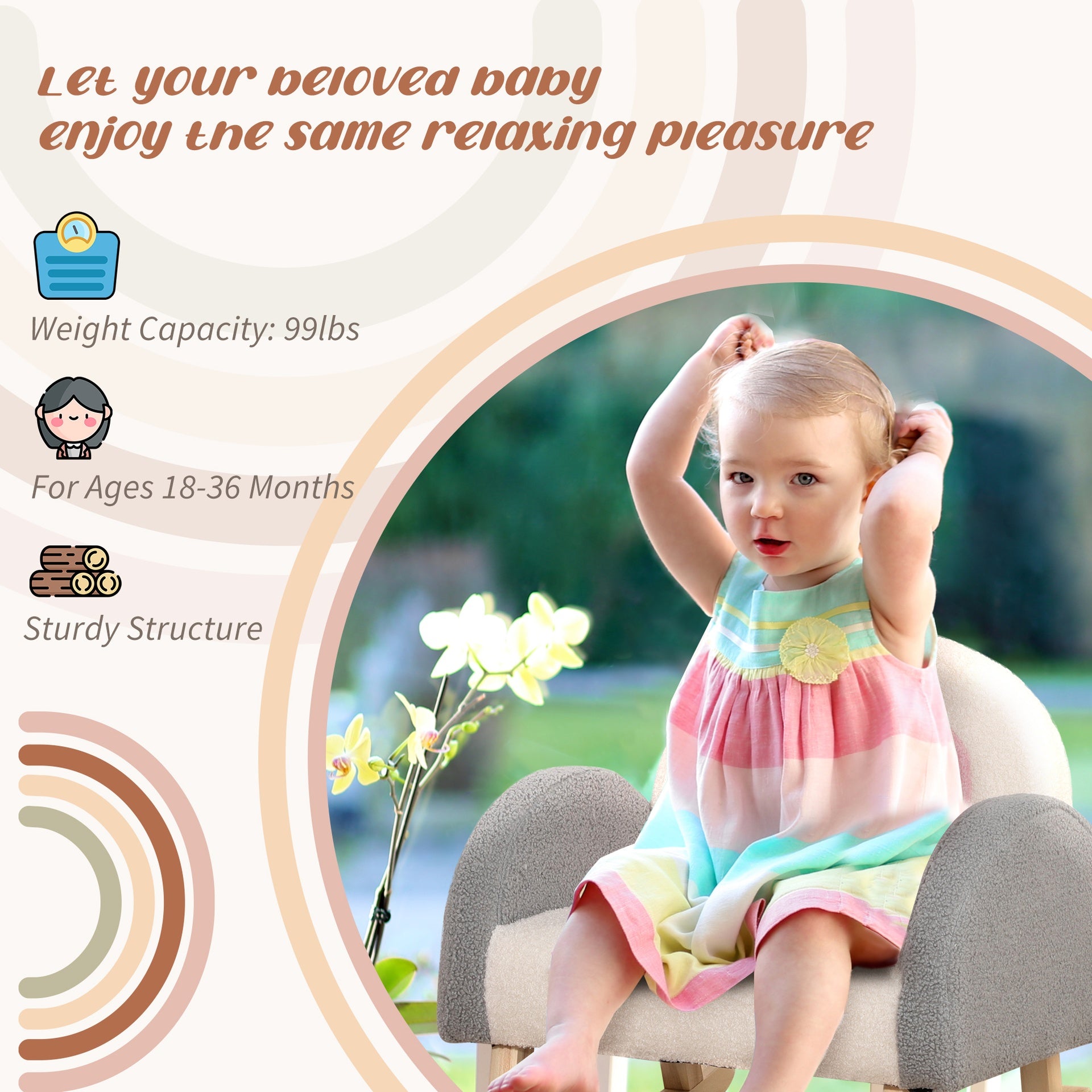 Qaba Kids Sofa, Rocking Toddler Sofa Chair, Gift for 18-36 Months, Gray