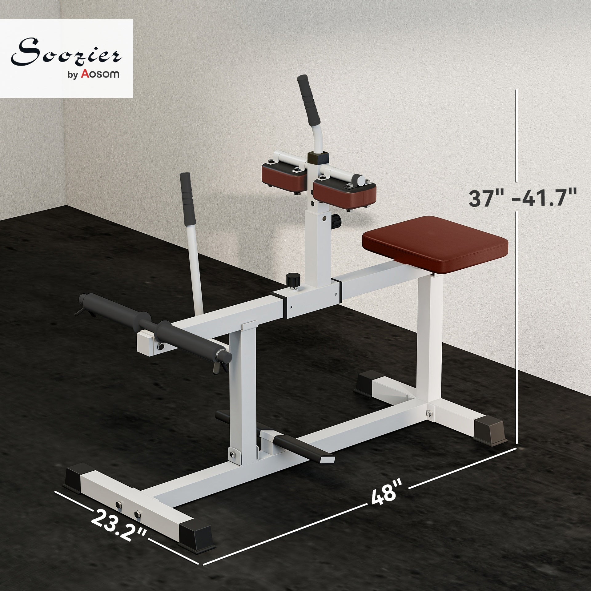 Soozier Adjustable Steel Seated Calf Raise Exercise Strength Training Gym Equipment, Brown