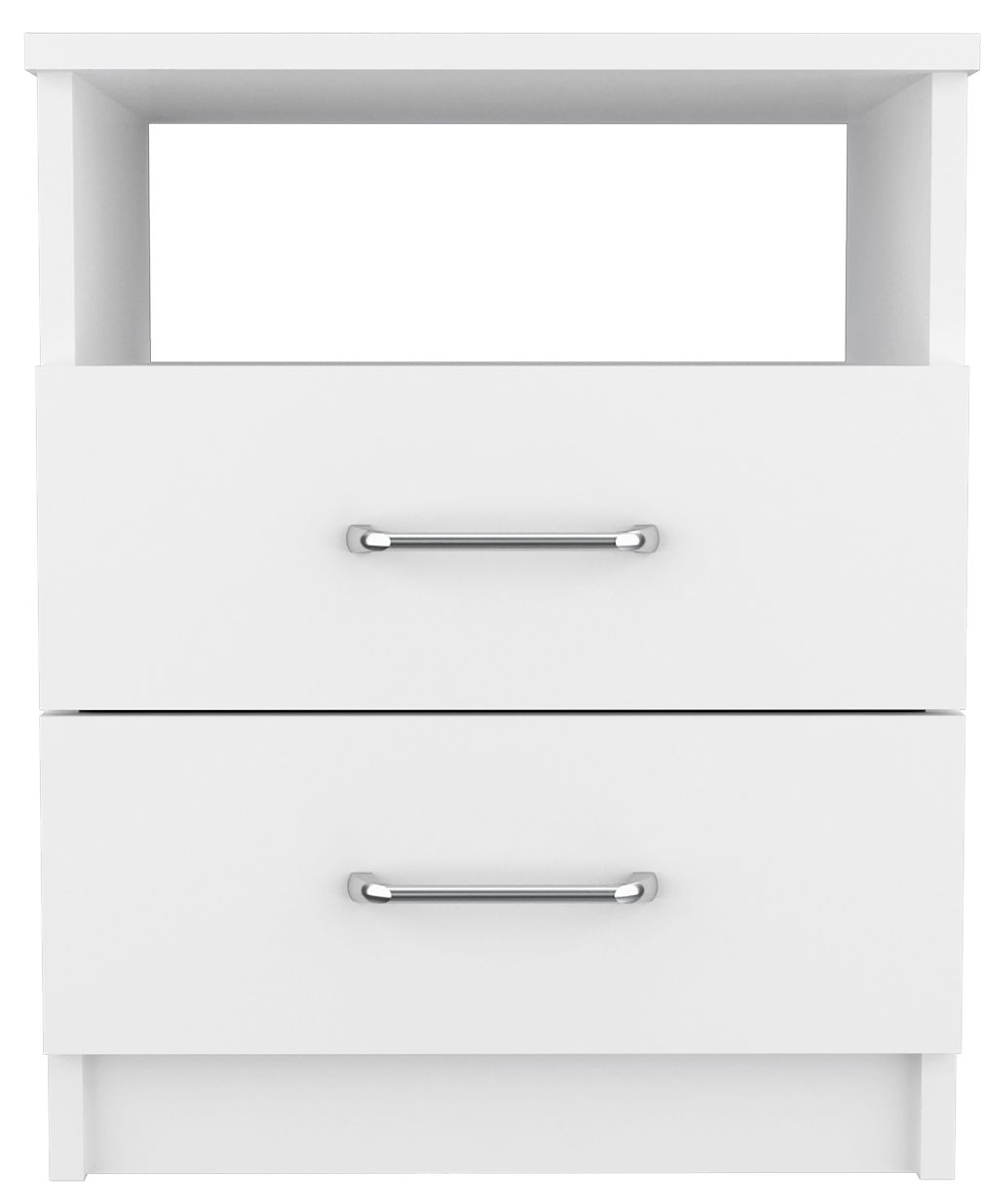 Napoles Nightstand , End Table, Side Table Superior Top, Two Drawers, One Shelf -White