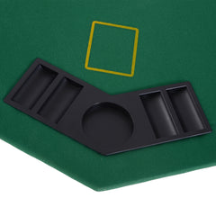 Soozier Poker Table Foldable, 47" Octagon Blackjack Poker Game Table for 8 Players with Cup Holders and Chips Tray, Green Felt