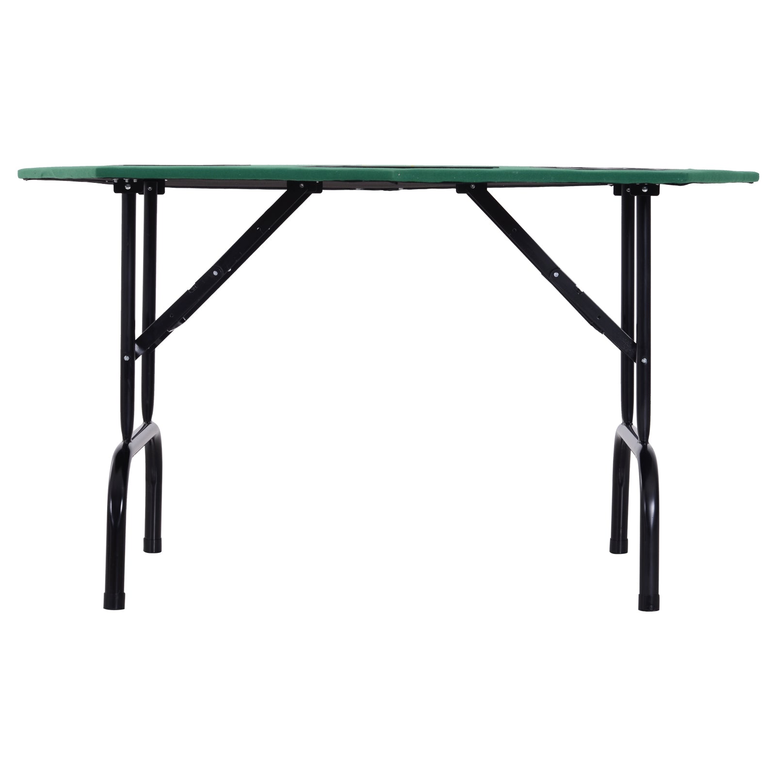 Soozier Poker Table Foldable, 47" Octagon Blackjack Poker Game Table for 8 Players with Cup Holders and Chips Tray, Green Felt