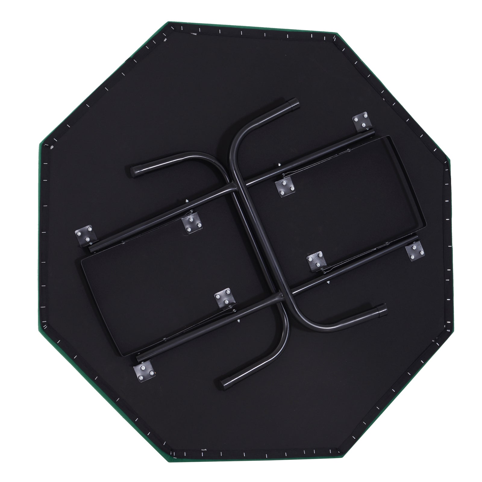 Soozier Poker Table Foldable, 47" Octagon Blackjack Poker Game Table for 8 Players with Cup Holders and Chips Tray, Green Felt