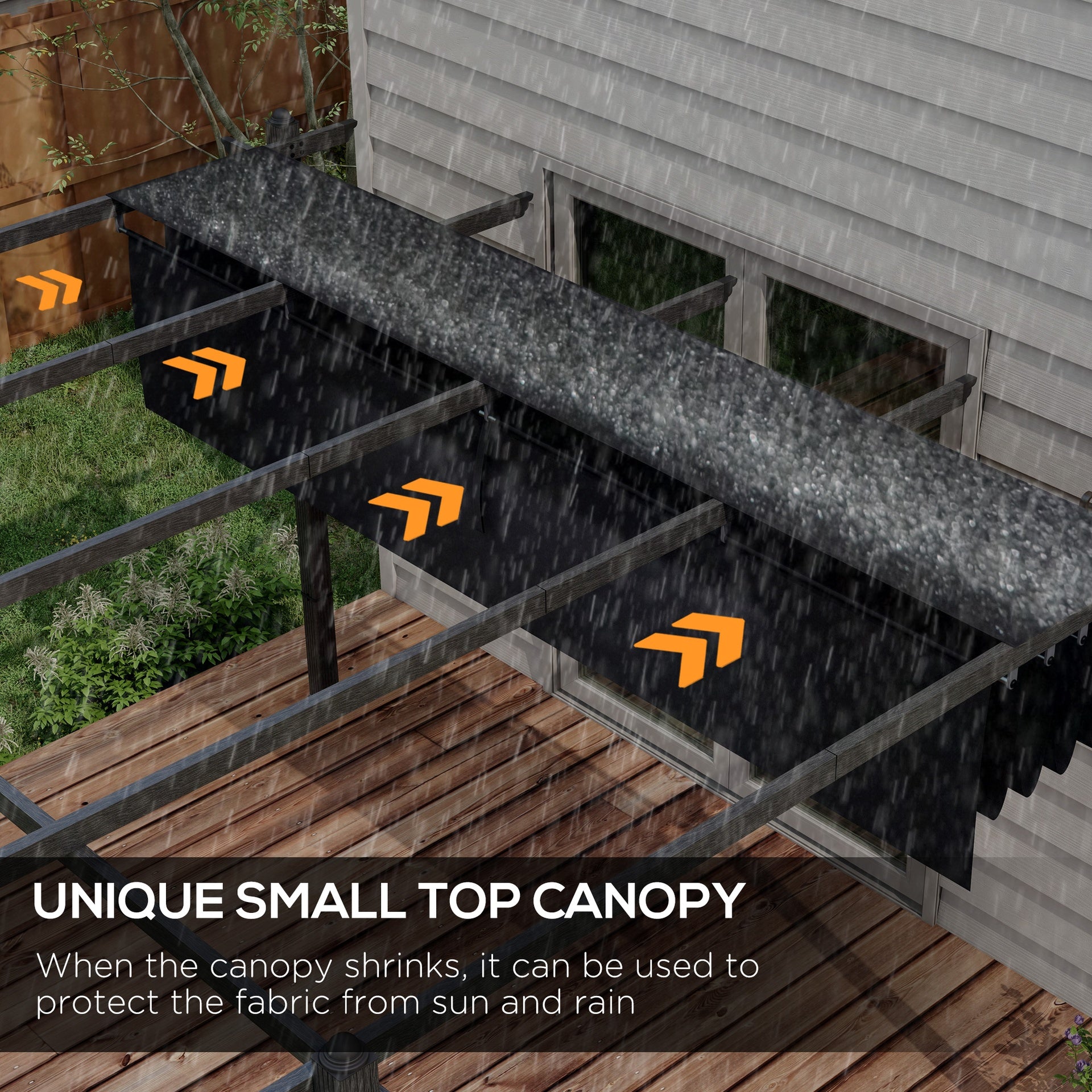 Outsunny 10' x 13' Retractable Pergola Canopy, Aluminum Pergola Sun Shade Shelter for Garden, Patio, Backyard, Deck, Gray