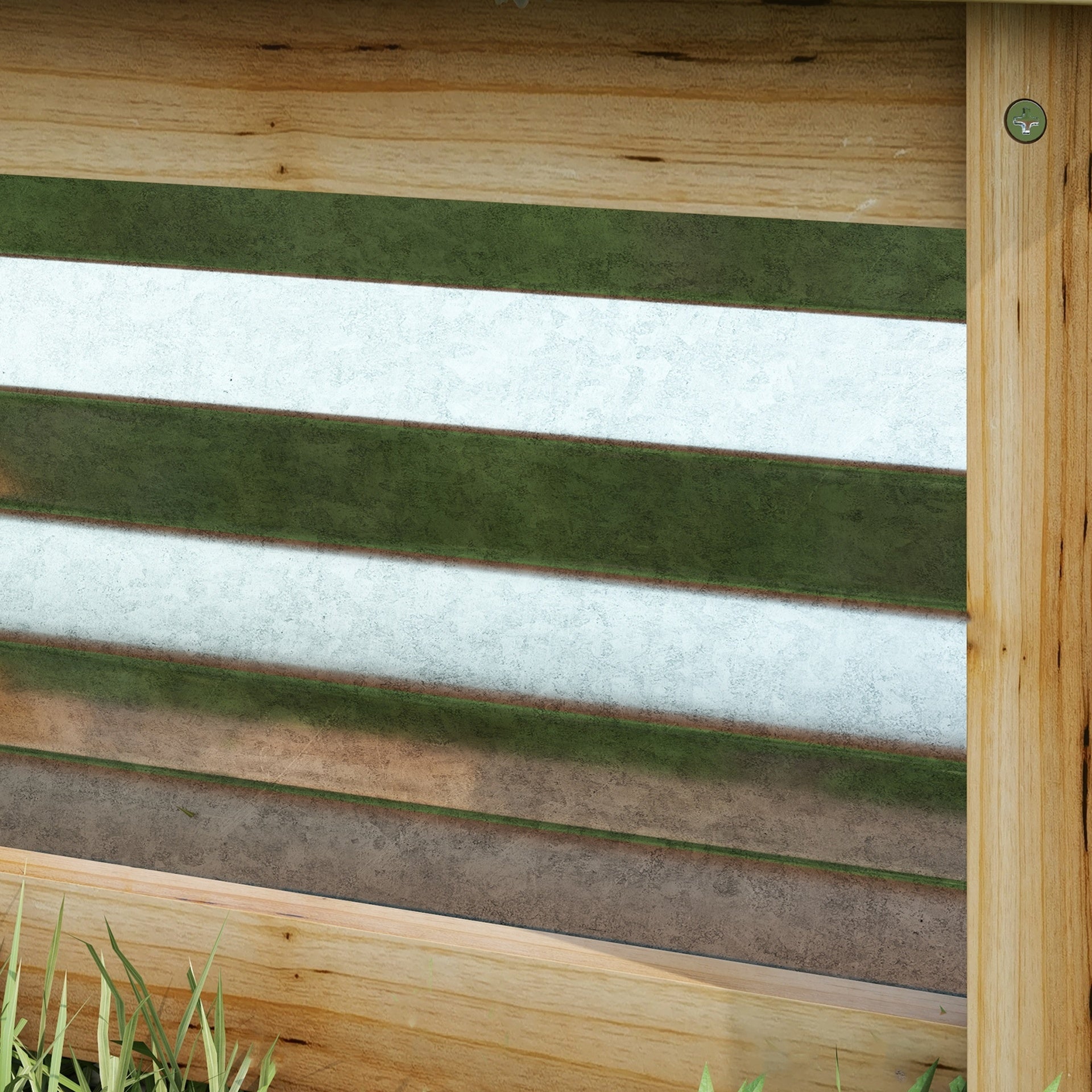 Outsunny Raised Garden Beds Set of 2, Metal and Wood Combined Planter Box, for Growing Flowers, Herbs and Vegetables