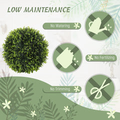 HOMCOM 2 Pack Artificial Plant Cedar Topiary Balls, 17.7 Inch