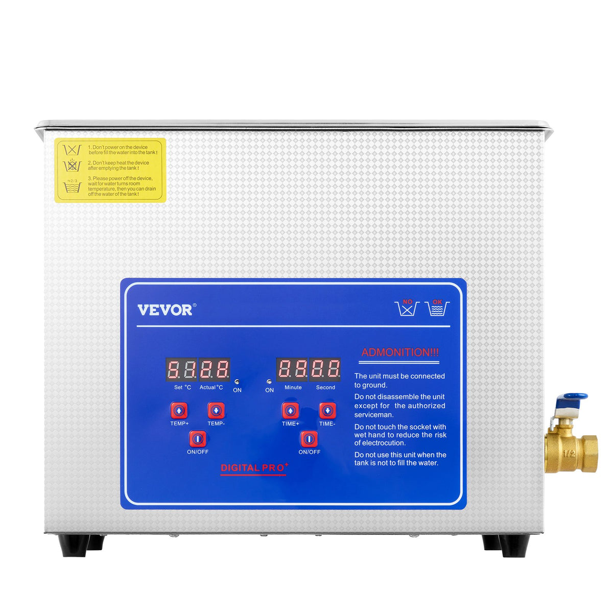 Commercial Ultrasonic Cleaner 6L Professional Ultrasonic Cleaner 40kHz with Digital Timer&Heater 110V Excellent Cleaning Machine for Watch Instruments Industrial Parts Excellent Cleaner Solution