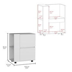 Glasgow Bar Cart Two Pull-Down Door Cabinets and Two Open Shelves