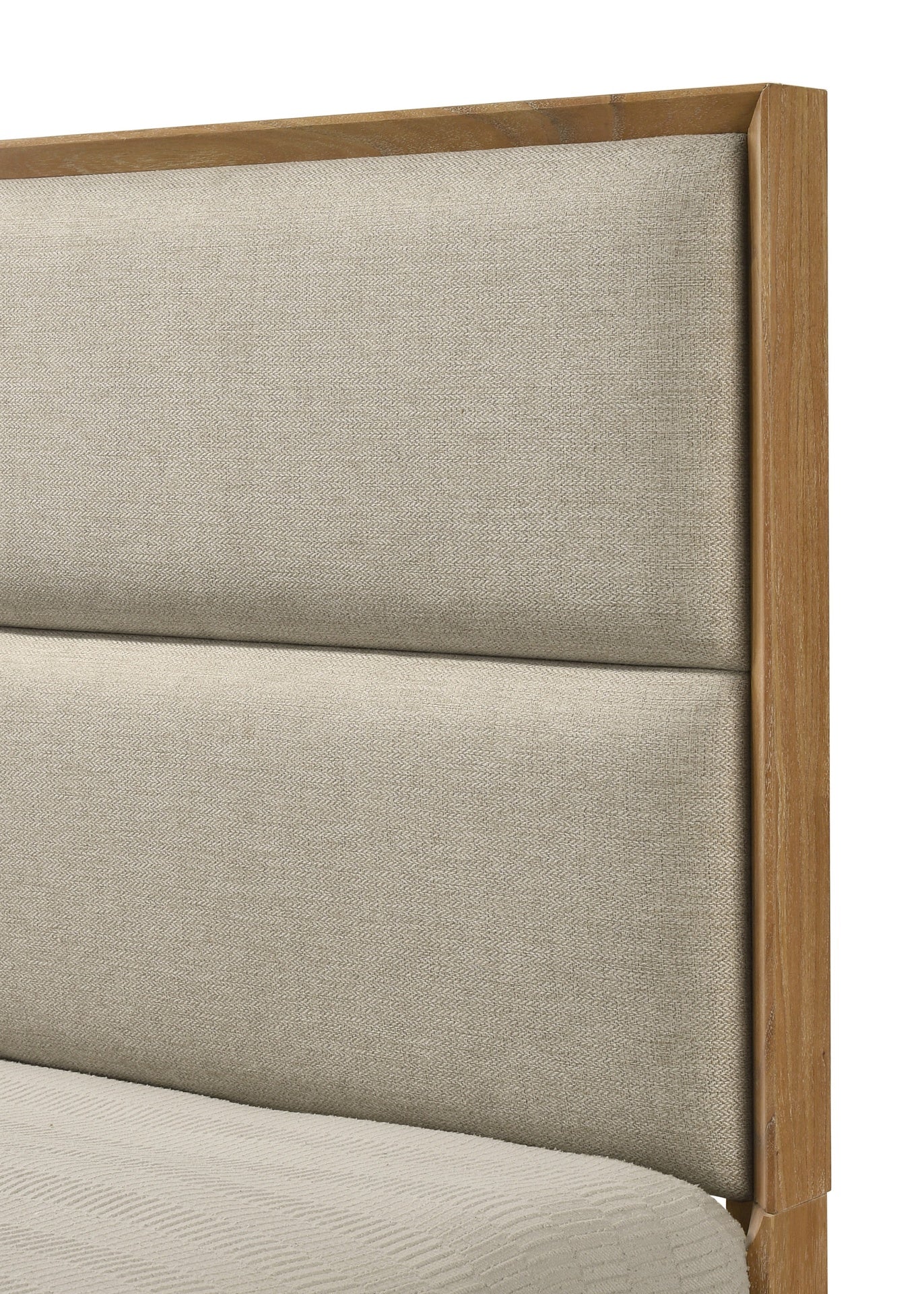 1pc King Storage Platform Bed Upholstered Ultra-plush Headboard Two Footboard Storage Drawers Solid Wood Natural Wood Finish Wooden Bedroom Furniture