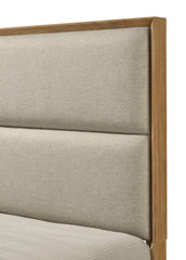 1pc King Storage Platform Bed Upholstered Ultra-plush Headboard Two Footboard Storage Drawers Solid Wood Natural Wood Finish Wooden Bedroom Furniture