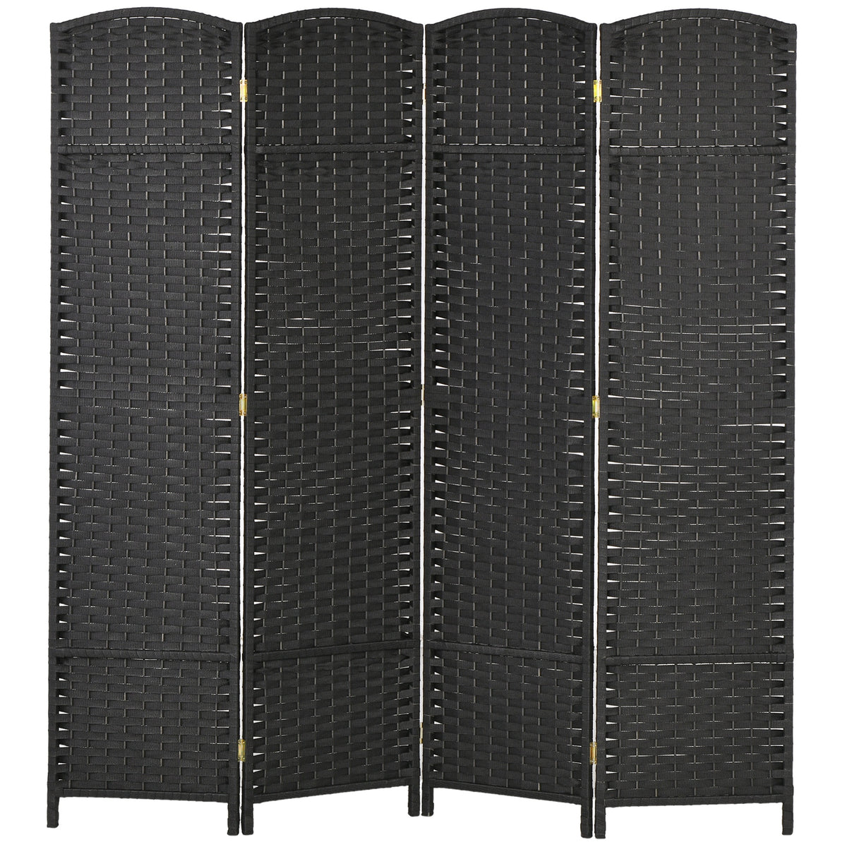 HOMCOM Folding Room Divider Screen 4 Panel 5.6 ' Tall Privacy Screen Freestanding Room Partition for Home Office, Black