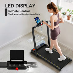 Soozier Walking Pad Treadmill, 0.6–6.2mph Foldable Under Desk Treadmill with Incline, Wheels, LED Display and Remote Control