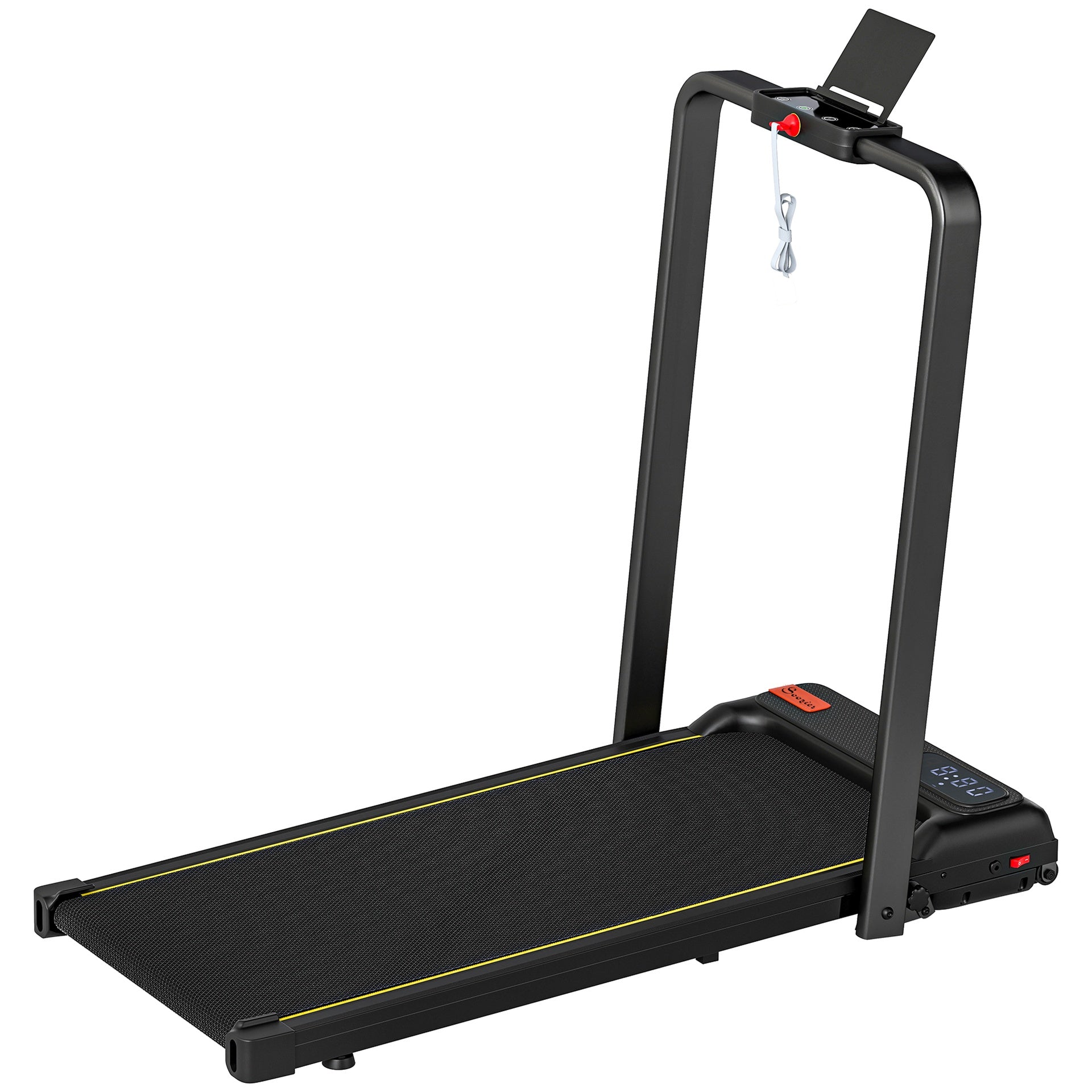 Soozier Walking Pad Treadmill, 0.6–6.2mph Foldable Under Desk Treadmill with Incline, Wheels, LED Display and Remote Control