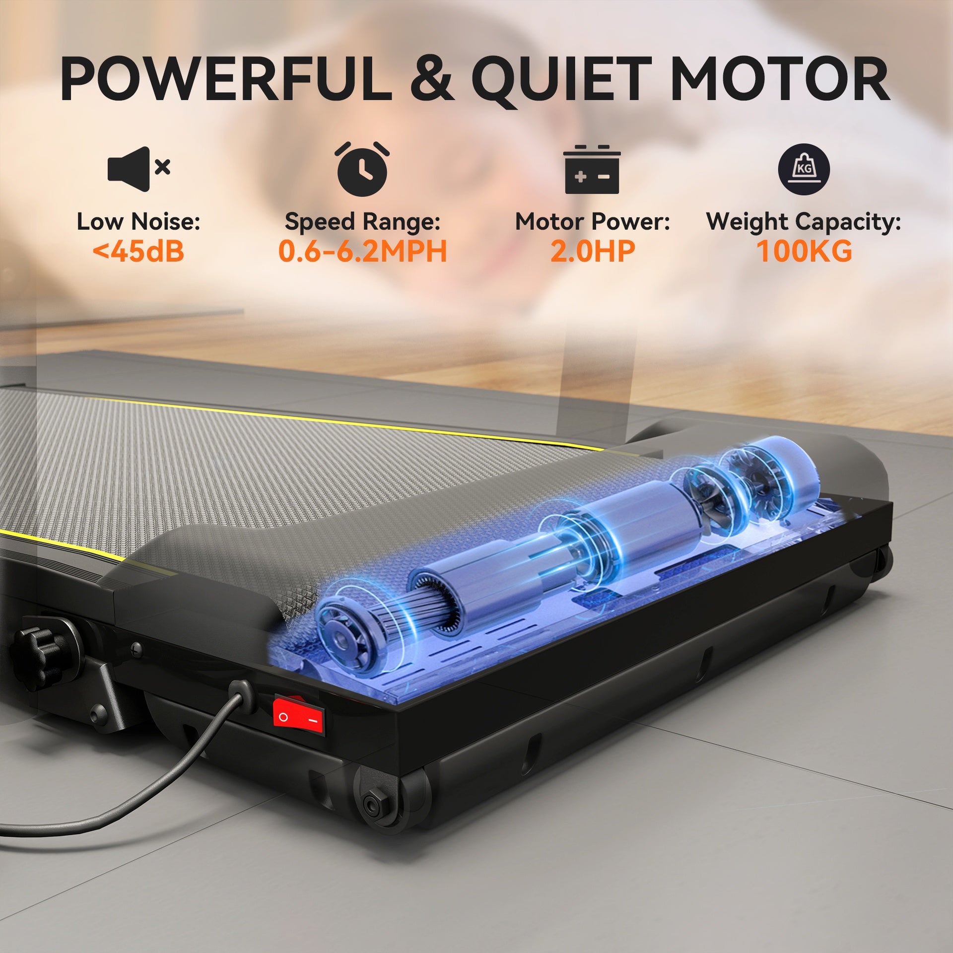 Soozier Walking Pad Treadmill, 0.6–6.2mph Foldable Under Desk Treadmill with Incline, Wheels, LED Display and Remote Control