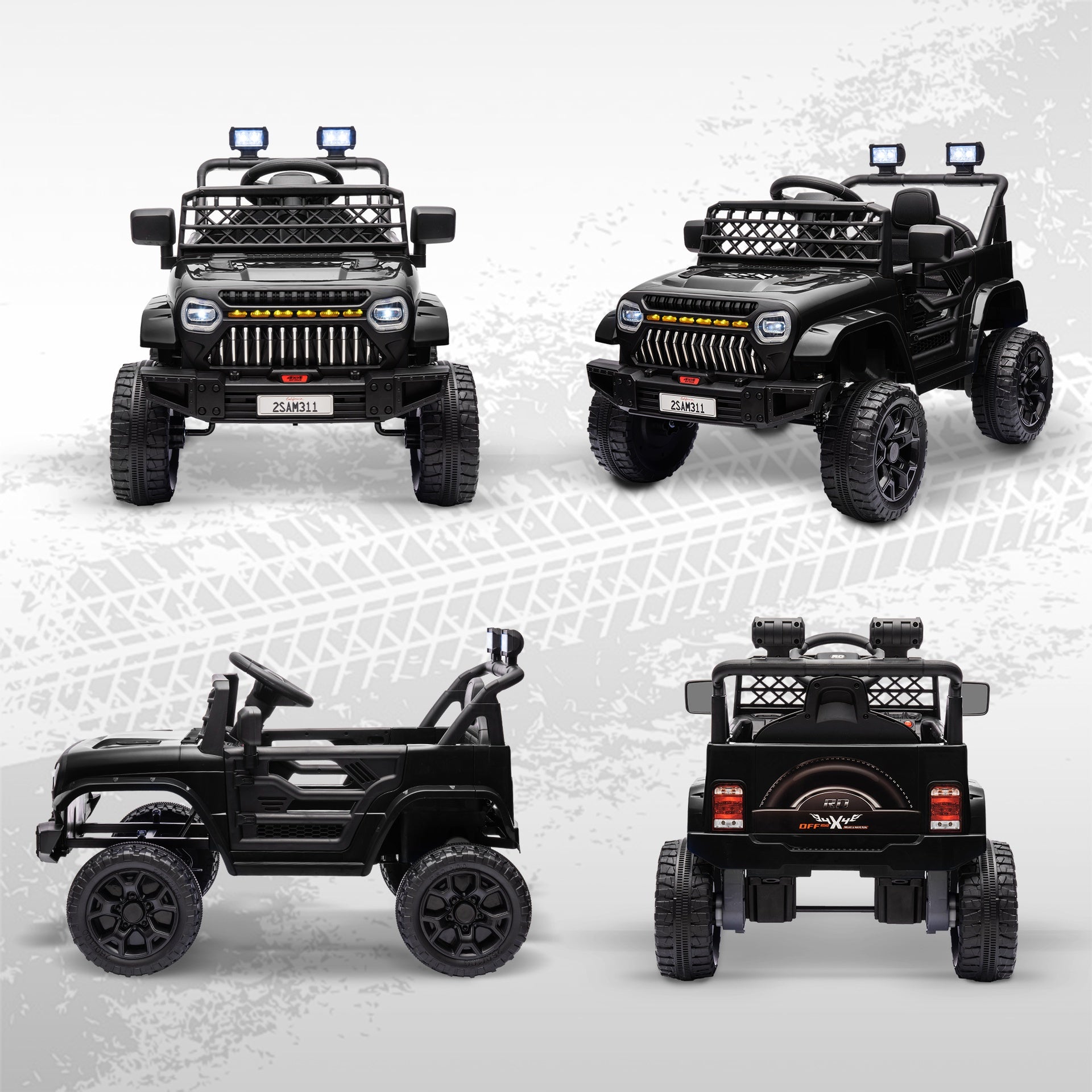 Qaba 12V Battery Powered Ride On Truck, Kids Electric Car with Spring Suspension, Remote, Horn, USB Music, Black