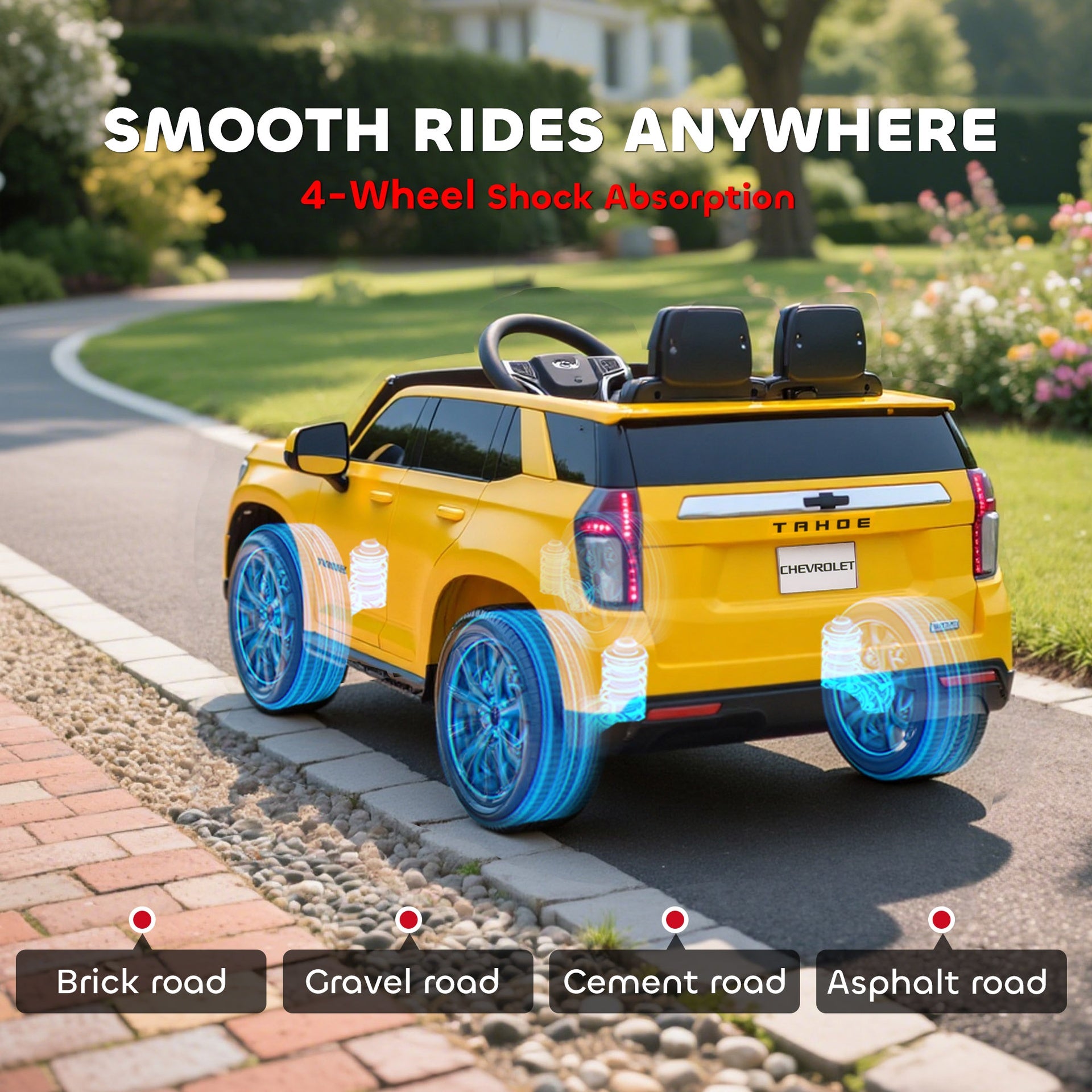 Aosom Electric Ride on Car 12V Kids Ride-on Toy, Yellow