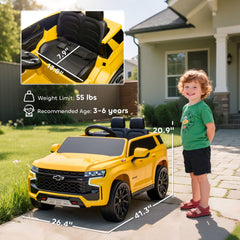 Aosom Electric Ride on Car 12V Kids Ride-on Toy, Yellow