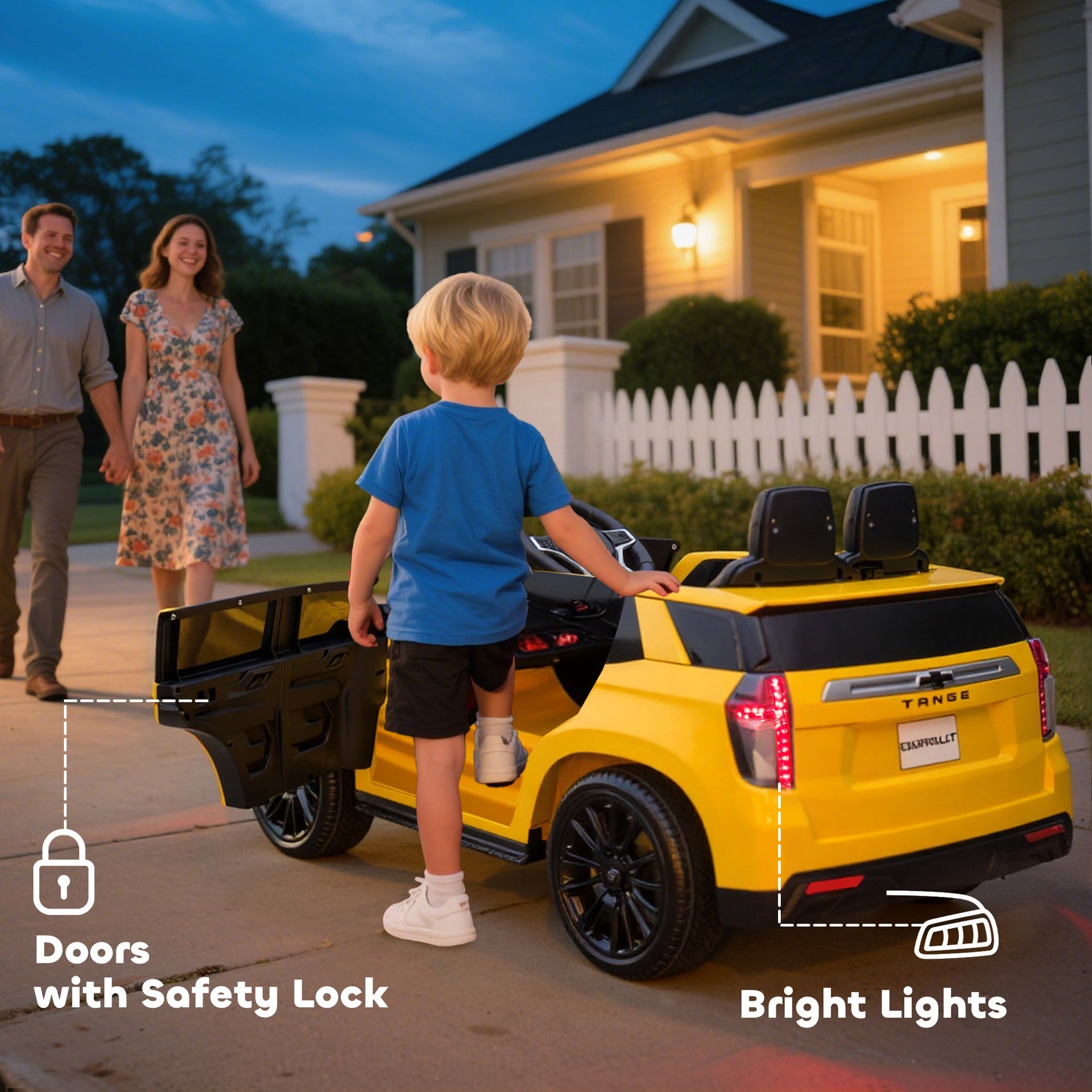 Aosom Electric Ride on Car 12V Kids Ride-on Toy, Yellow