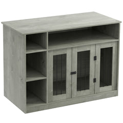 PawHut 47" Dog Crate Furniture with Storage, for Large Medium Dogs, Gray