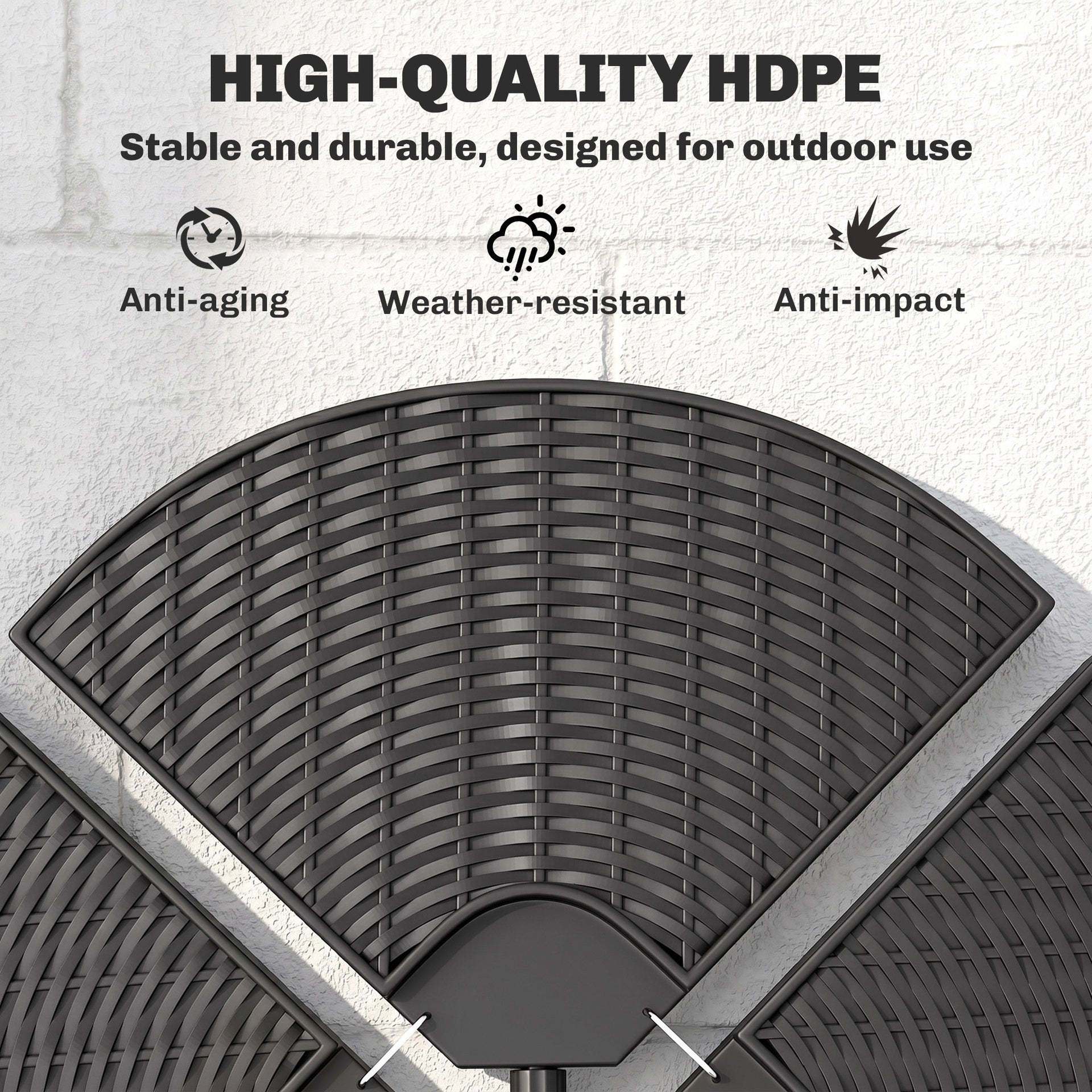 Outsunny HDPE Material Patio Umbrella Base Weights Sand Filled up to 150 Lb. for Any Offset Umbrella Base | 4-Piece, Water or Sand Filled, All-Weather, Black (Round)
