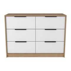 Kaia 4 Drawers Dresser, Superior Top -Pine / White