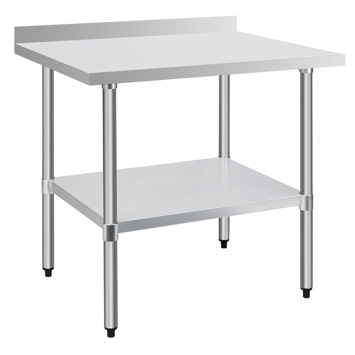 30" x 36" 18-Gauge Stainless Steel Commercial Work Table with 4" Backsplash and Undershelf
