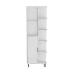 Crovie Linen 63-inch High Bathroom Cabinet Linen Storage Cabinet  with Seven Open Shelves