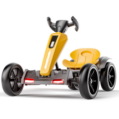 12V electric Kids Pedal Go Kart, Folder Go Kart, Outdoor Ride on Toy with Adjustable Seat, 4 Non-Slip EVA Wheels for Boys and Girls For Age 3-8 Years Old (Yellow)
