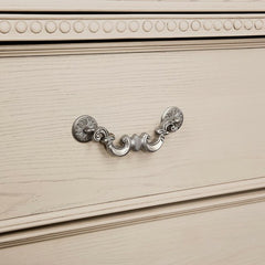 Antique white Nightstand Bedroom 1pc Nightstand Solid wood Satin Knickel Knobs and Pulls