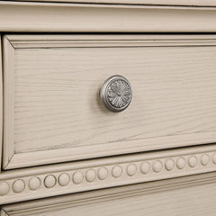 Antique white Nightstand Bedroom 1pc Nightstand Solid wood Satin Knickel Knobs and Pulls