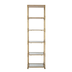 Antique Gold Six Tiered Mirrored Shelving Unit, Perisa Mirror Shelf 20x14x70.5"