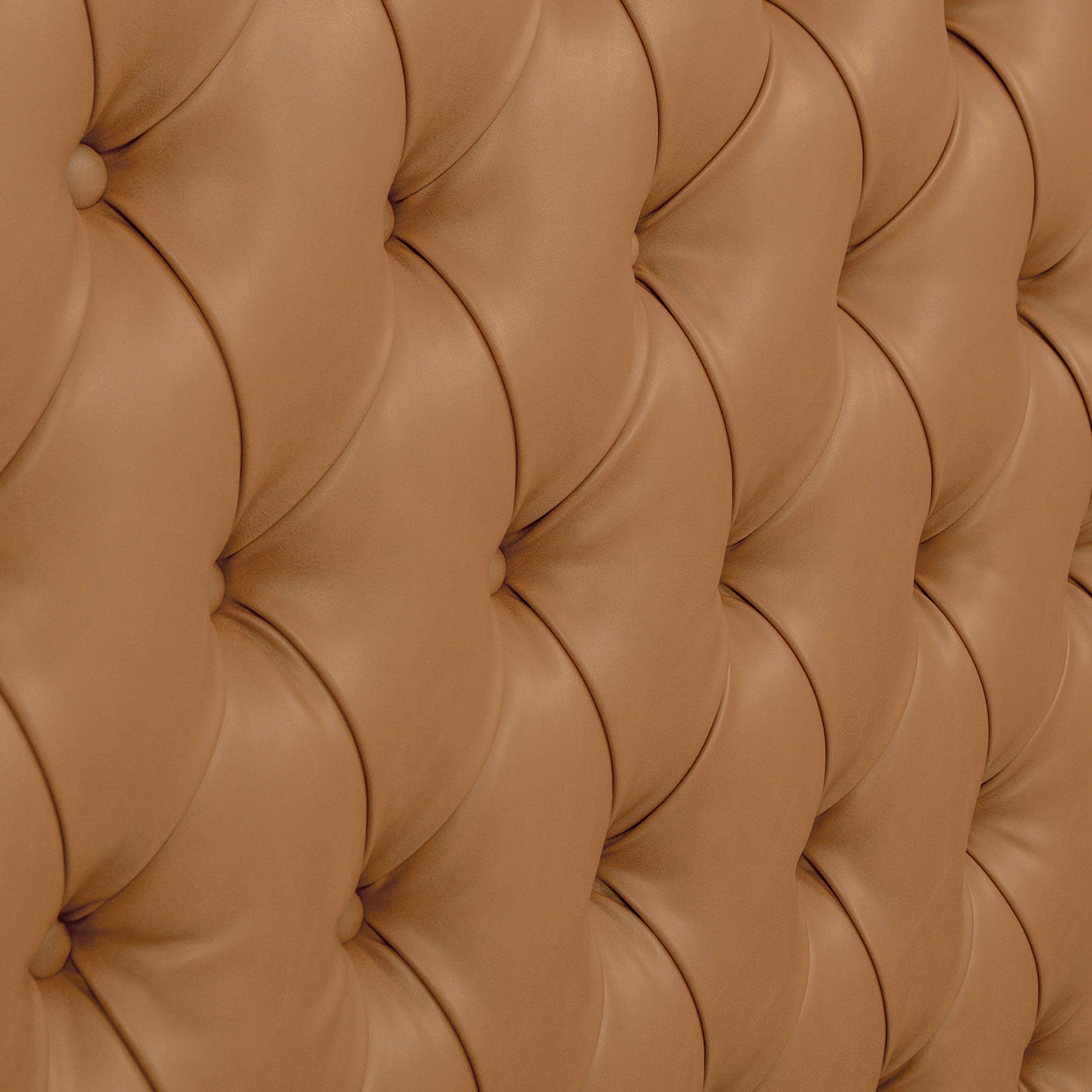 Brooklyn King Tufted Panel Bed Headboard and Footboard Set, Caramel Tan Brown Faux Leather