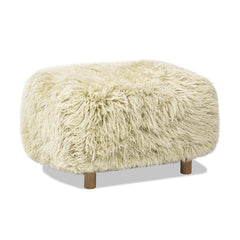 Enchante 24.5" New Zealand Sheepskin Rectangular Accent Ottoman