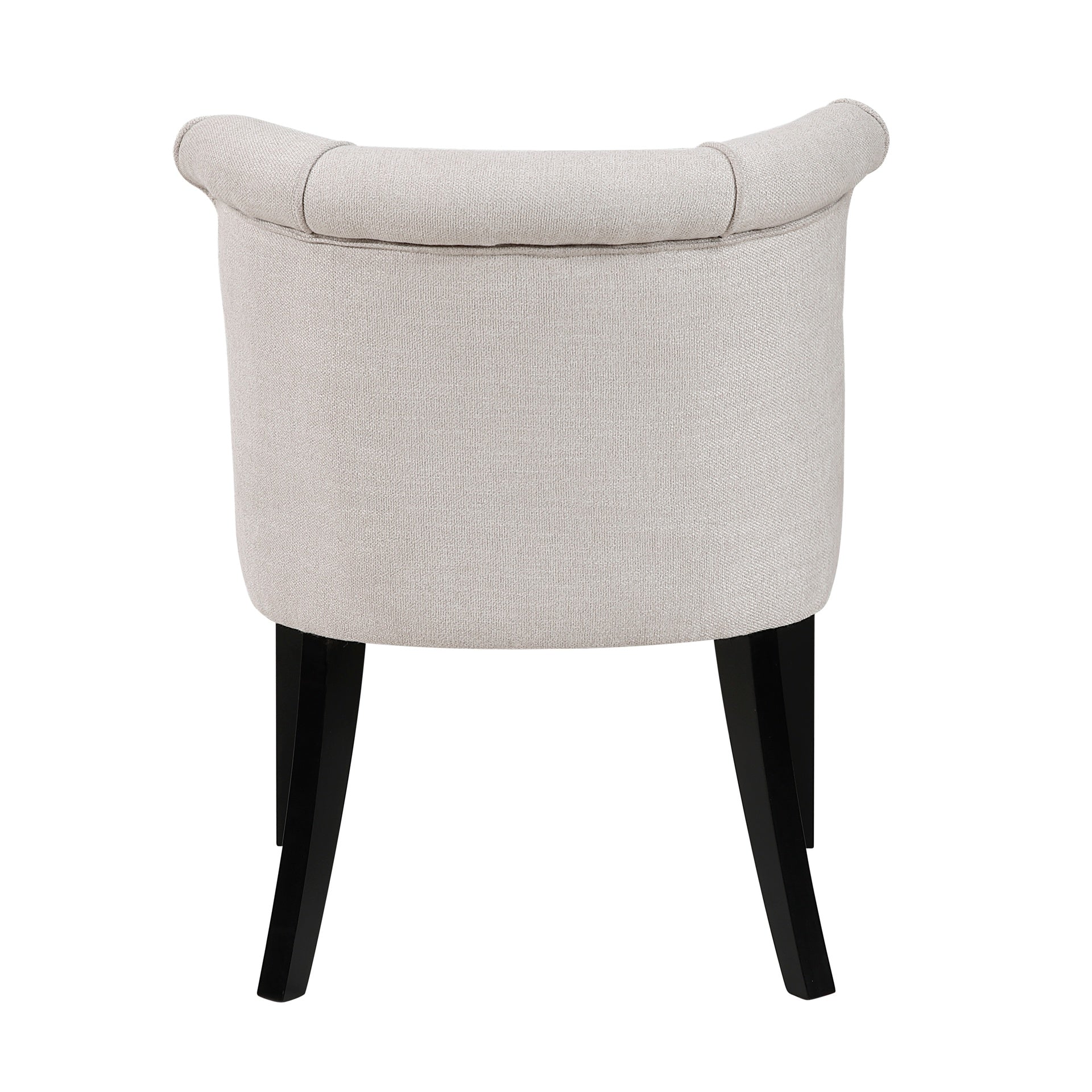 Foam Cushion Seat 1pc Accent Chair Curved Back Beige Fabric Upholstered Espresso Finish Legs Modern Home Furniture