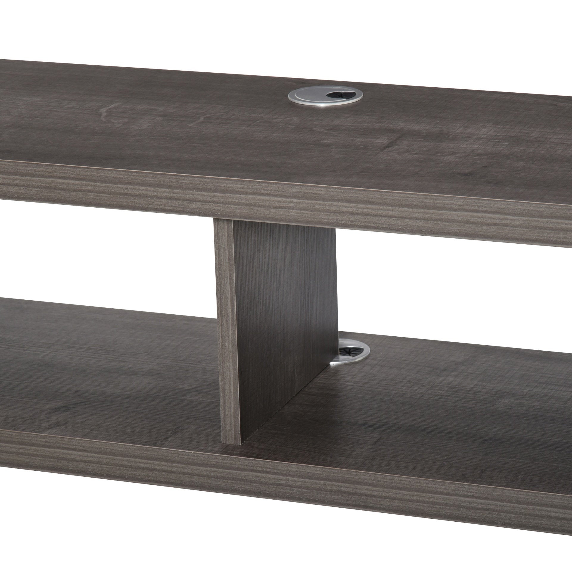 HOMCOM Wall Mounted TV Stand, Media Console Floating Storage Shelf for Living Room or Home Office, Dark Grey