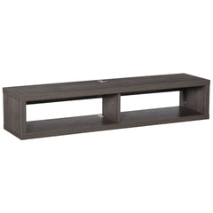HOMCOM Wall Mounted TV Stand, Media Console Floating Storage Shelf for Living Room or Home Office, Dark Grey