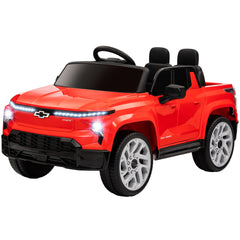 Qaba 12V Chevrolet Silverado EV RST Licensed Kids Electric Car with Parent Remote Control, Spring Suspension, Red