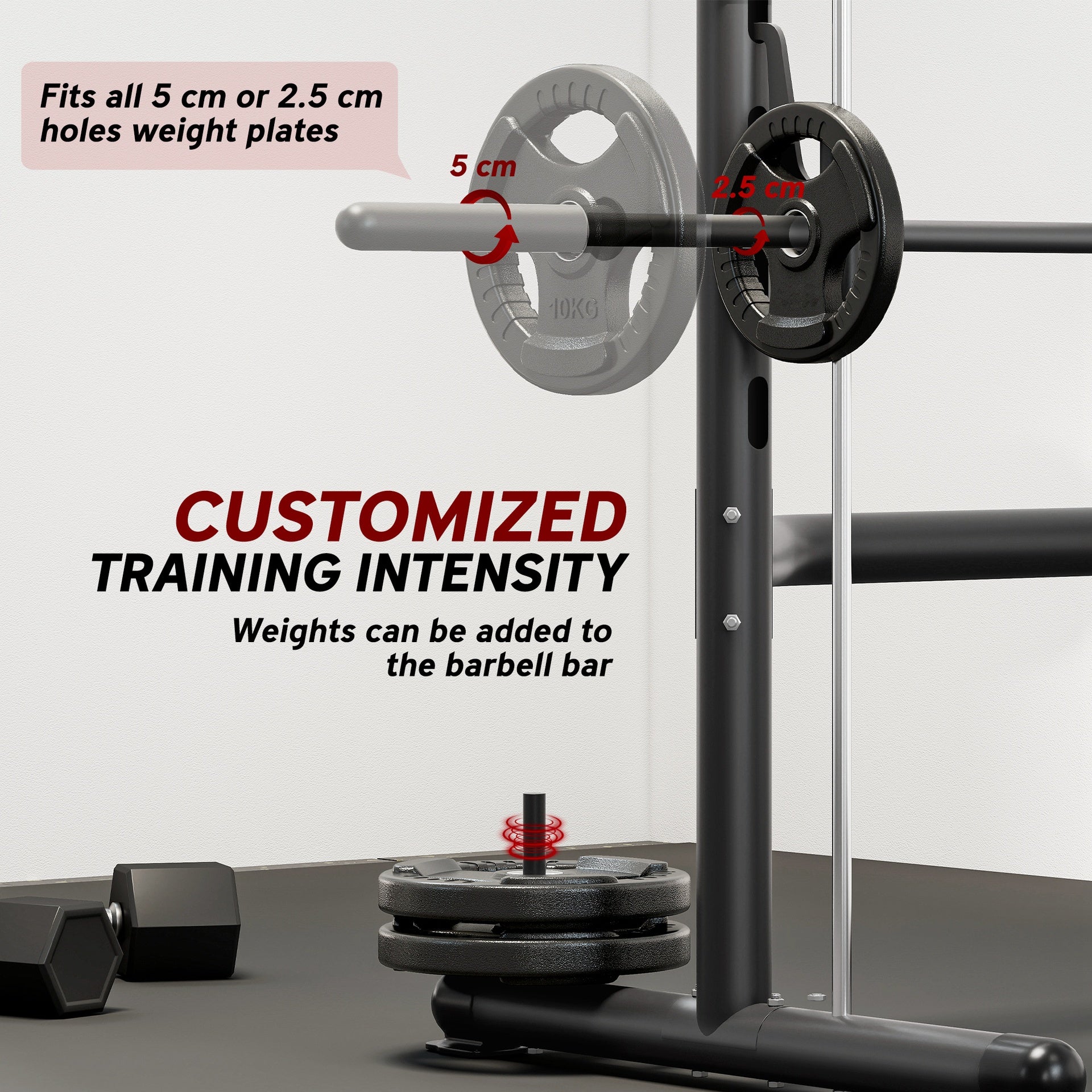 Soozier Squat Rack with Pull Up Bar and Barbell Bar Adjustable Bench Press Multi-Function Weight Lifting Half Rack Black