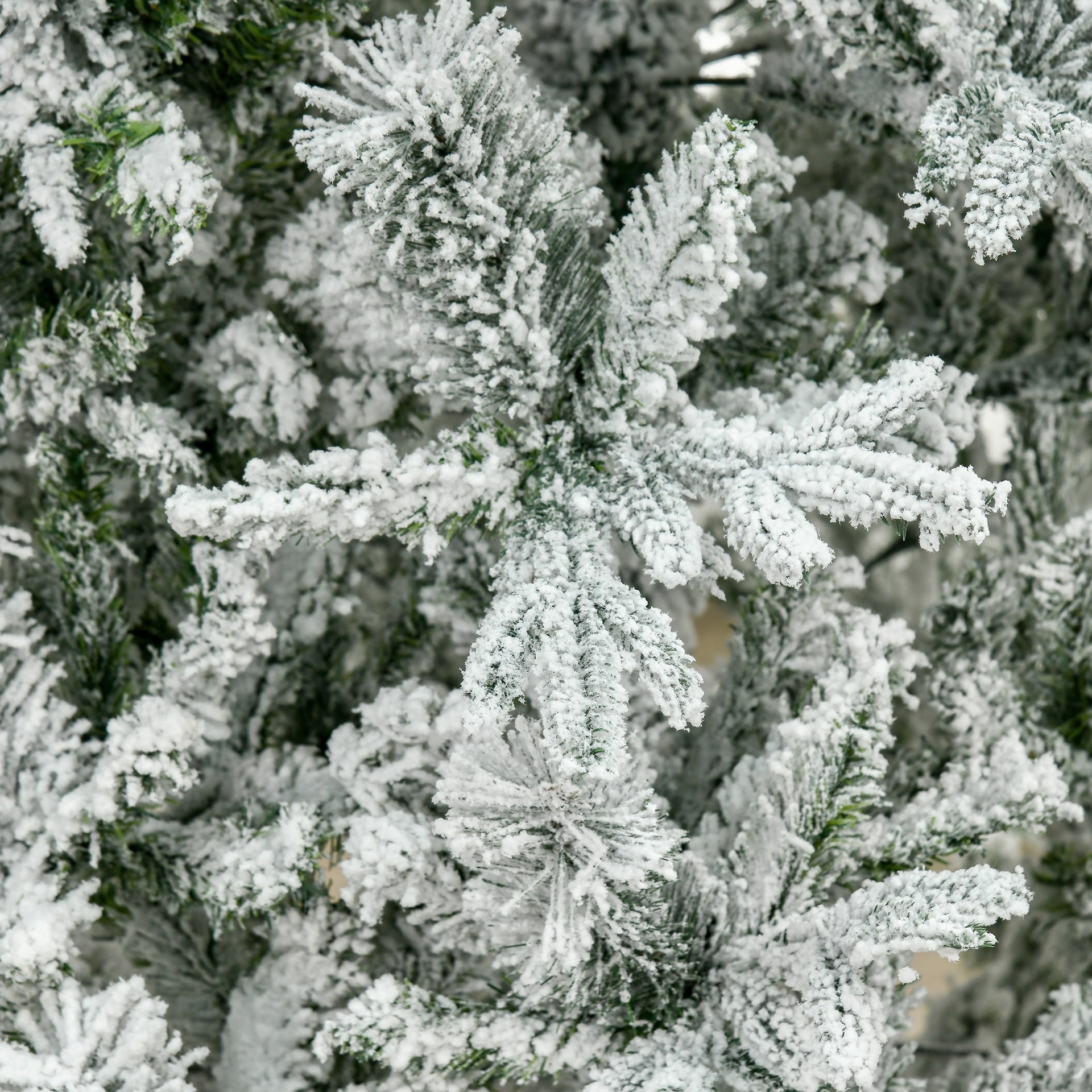 HOMCOM 9' Unlit Snow Flocked Pine Artificial Christmas Tree with Realistic Branches and 1159 Tips, Green