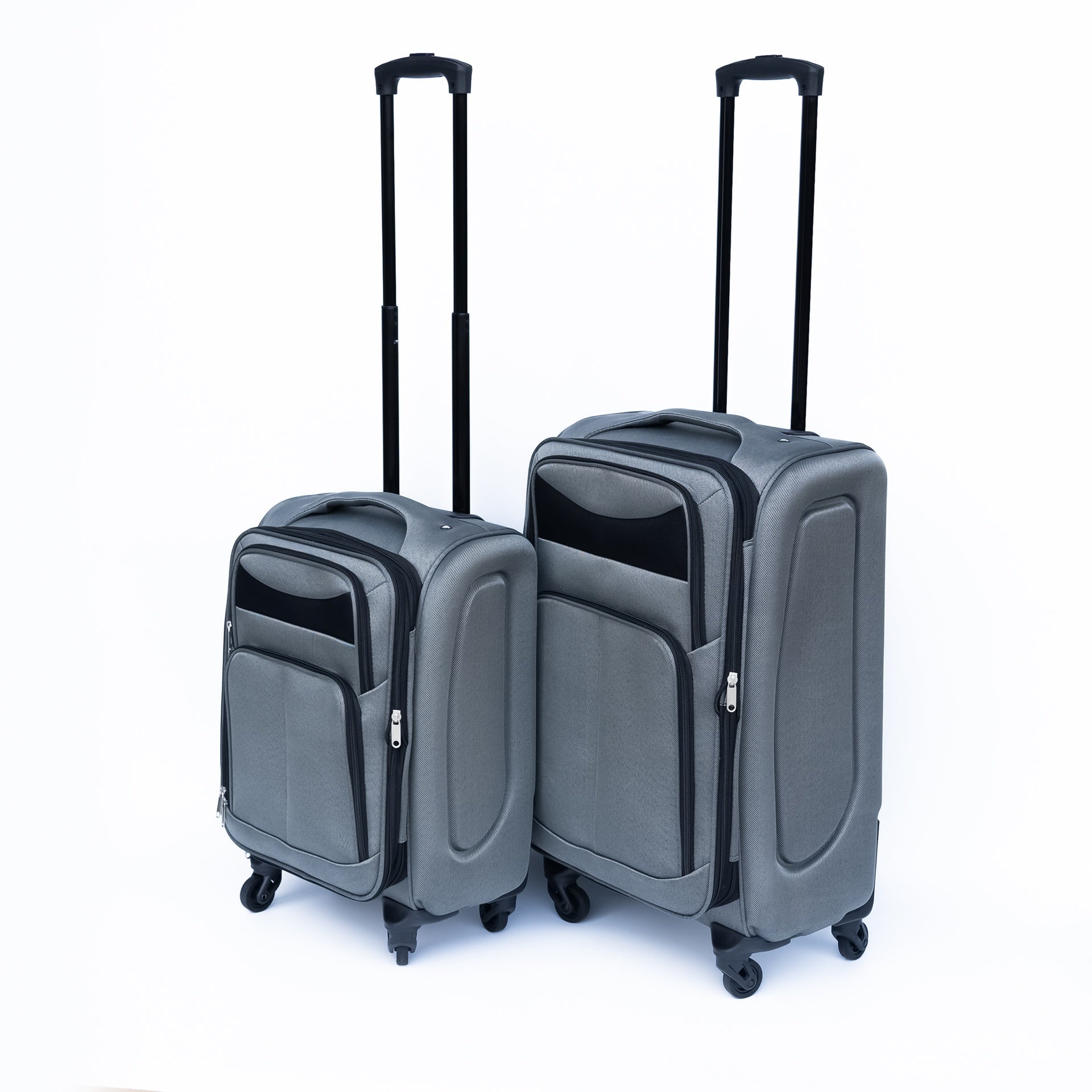 (20+24) Travel case two-piece suitcase set Oxford trolley case without password lock universal wheel + Oxford cloth backpack  GRAY