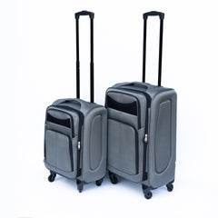 (20+24) Travel case two-piece suitcase set Oxford trolley case without password lock universal wheel + Oxford cloth backpack  GRAY
