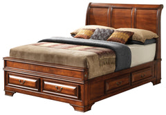 Elegant Oak Full Storage Bed With Style