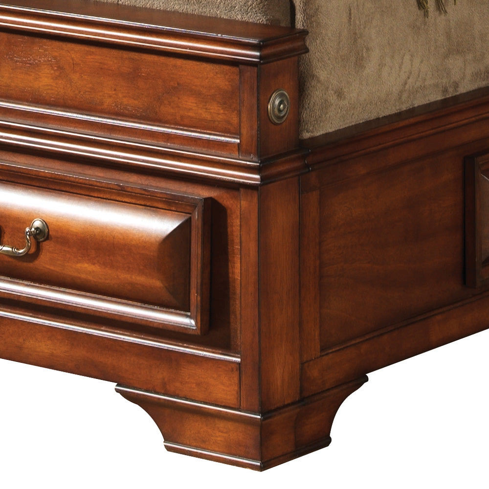 Elegant Oak Full Storage Bed With Style