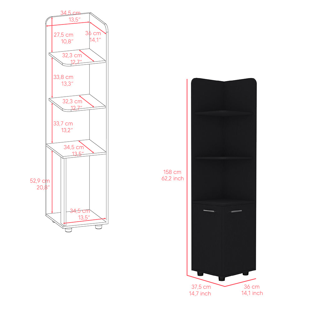Freestanding Cabinet Kairatu, Bathroom, Black