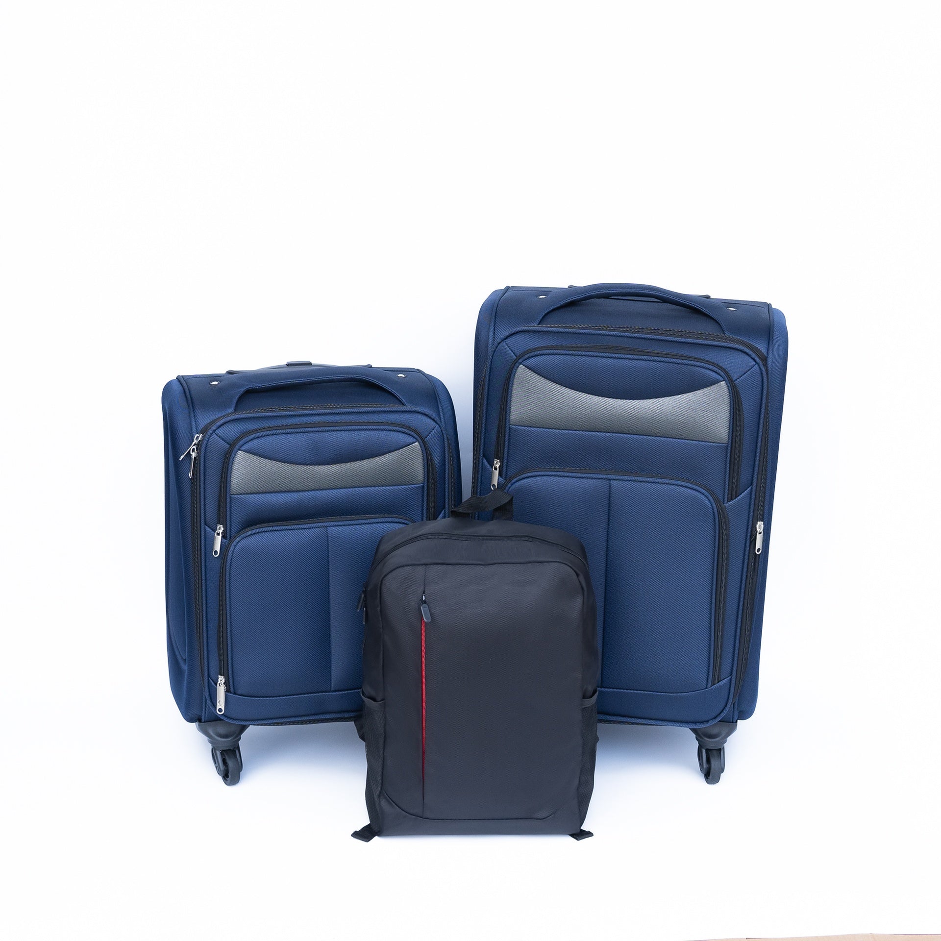 (20+24) Travel case two-piece suitcase set Oxford trolley case without password lock universal wheel + Oxford cloth backpack  BLUE