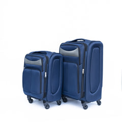 (20+24) Travel case two-piece suitcase set Oxford trolley case without password lock universal wheel + Oxford cloth backpack  BLUE