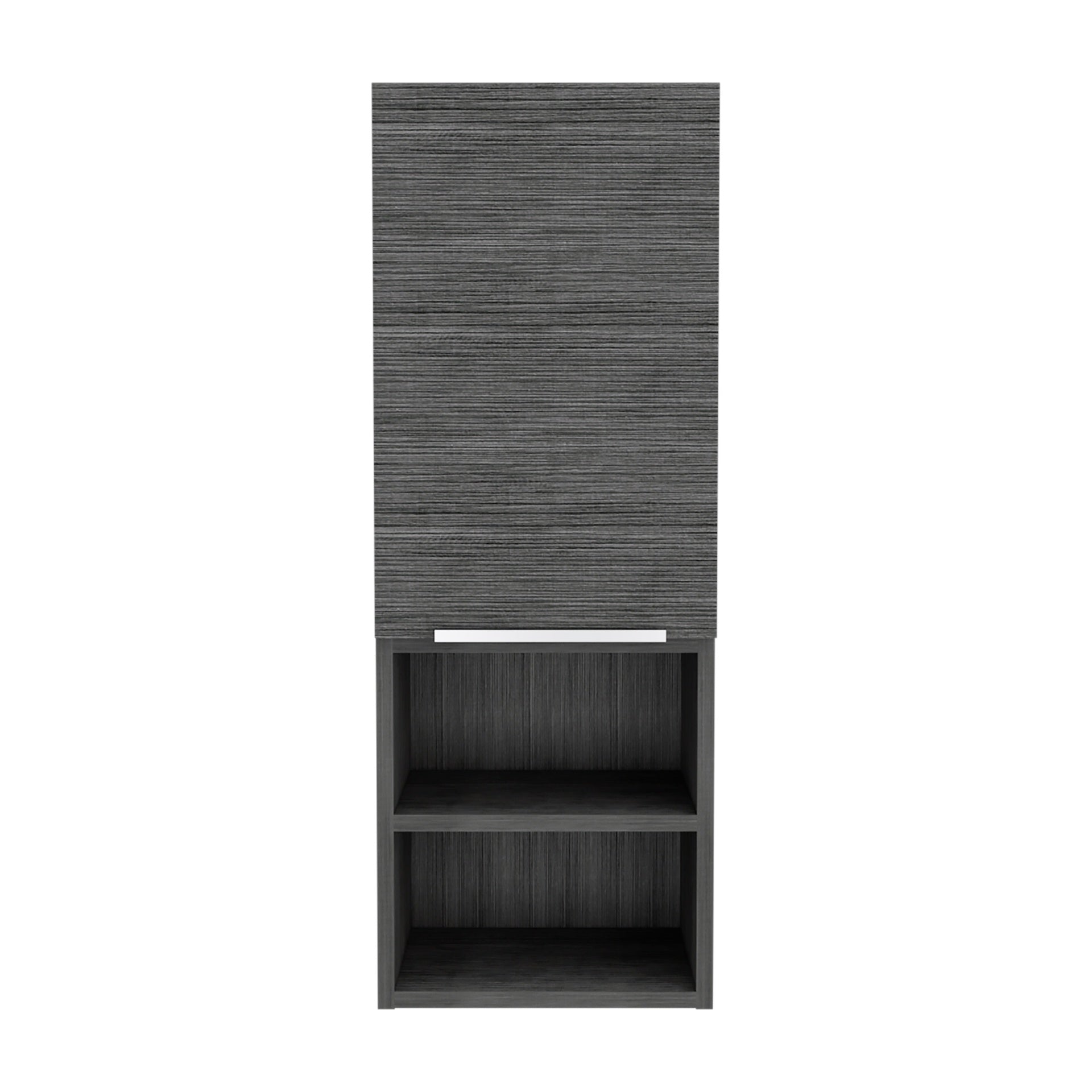 Mila Bathroom Cabinet, Two Interior  Shelves, Two External Shelves, Single Door Cabinet -Smokey Oak